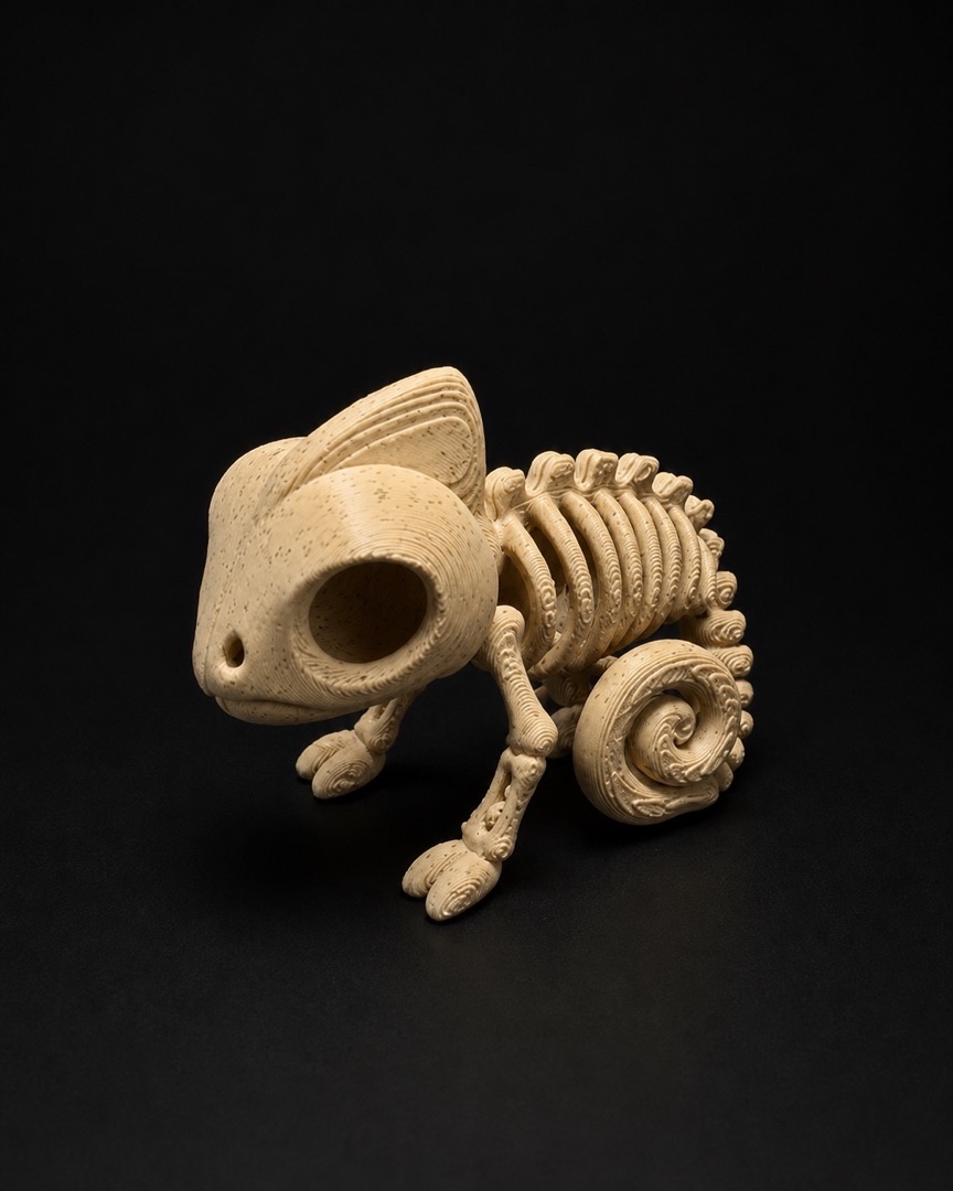 Camaleão esqueleto 3D
